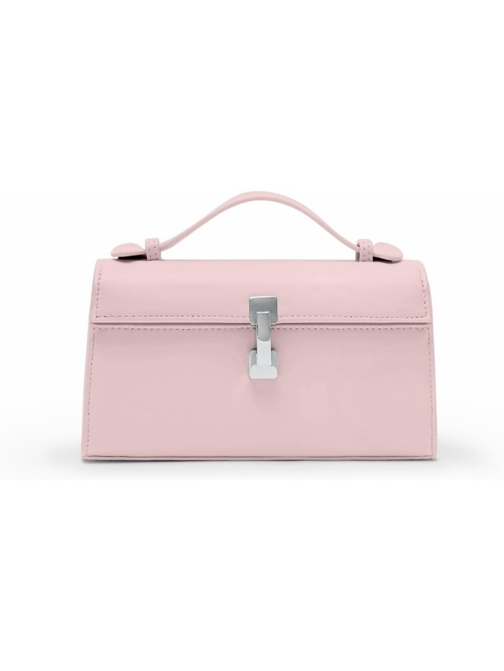 Women's Pink Vegan Leather Small Top Handle Evening Clutch Purses With Strap
